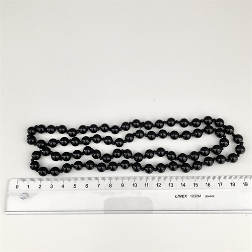 Onyx Sort Halskæde 8 mm Perler. Længde ca 74 cm